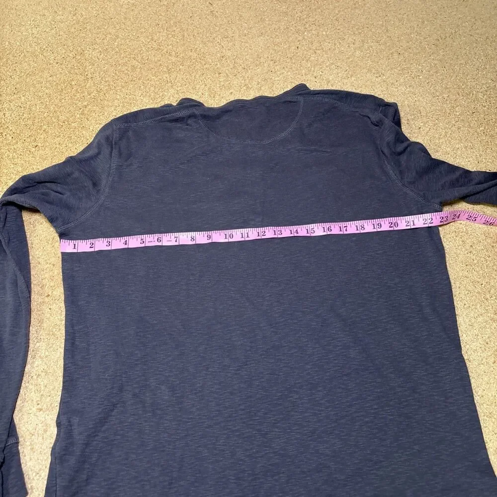 American Tall Grey Henley T-Shirt Regular Fit Size LT Long Sleeve Midweight H1